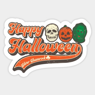 Happy Halloween Silver Shamrock Sticker